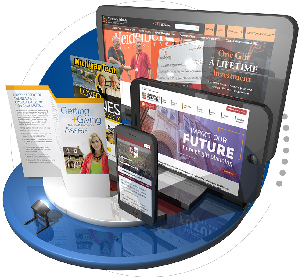 Crescendo product suite for planned giving marketing