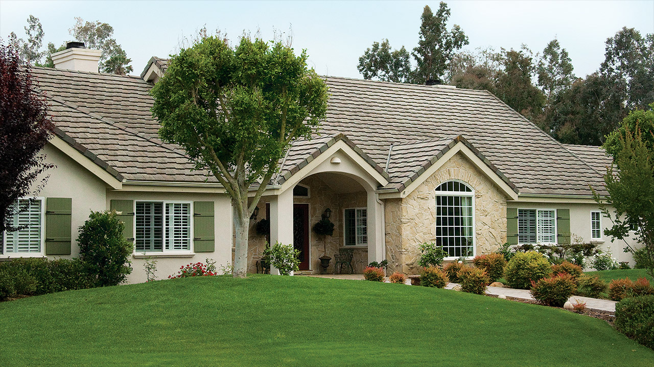 Front yard of modern home