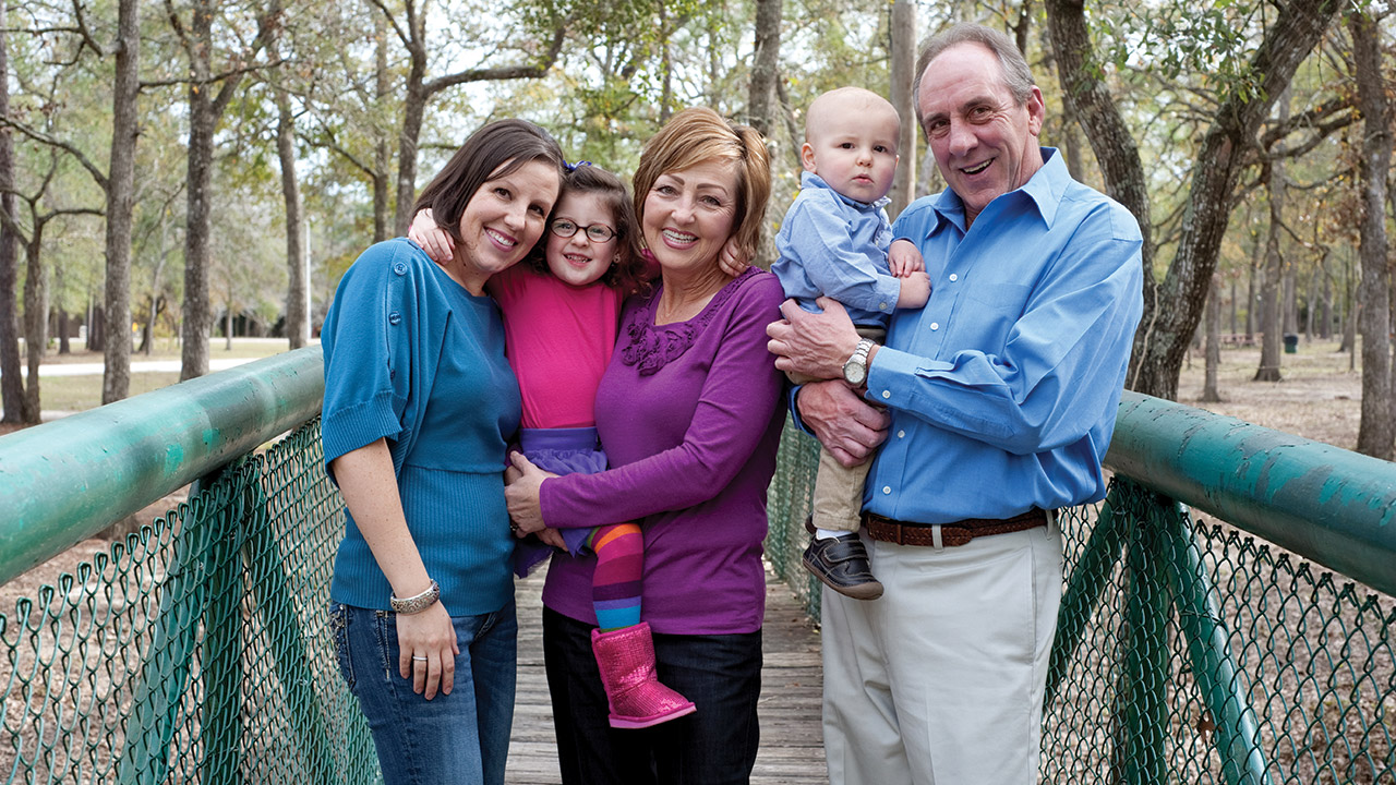 Multi-generation family at a park